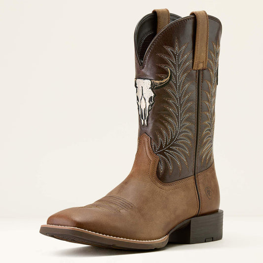 Ariat Popular | Men Sport Steer Skull Wide Square Toe Cowboy Boot