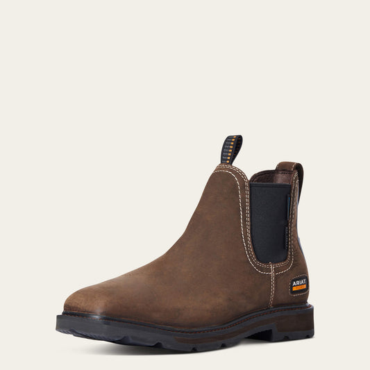 Ariat Featured | Men Groundbreaker Chelsea Wide Square Toe Waterproof Steel Toe Work Boot