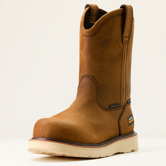 Ariat Best Seller | Men Rebar Wedge Pull-On Waterproof Composite Toe Work Boot