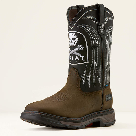 Ariat Featured | Men WorkHog XT Bolt Skull Waterproof Wide Square Toe Work Boot