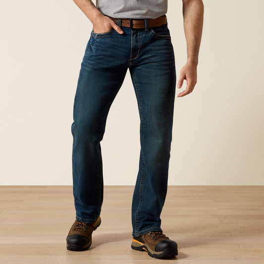 Ariat Premium | Men Men's Low Rise, Bootcut Work Pants - Rebar Denim