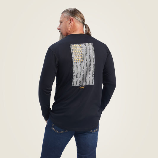 Ariat Best Seller | Men Rebar Workman Reflective Flag Graphic T-Shirt