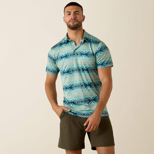 Ariat Recommended | Men All Over Print Heathered Classic Fit Polo