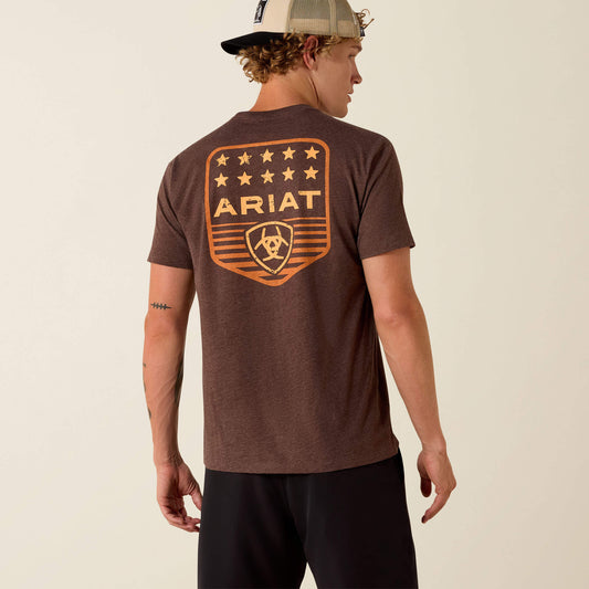 Ariat Recommended | Men Ariat Stripe Patriotic Badge T-Shirt
