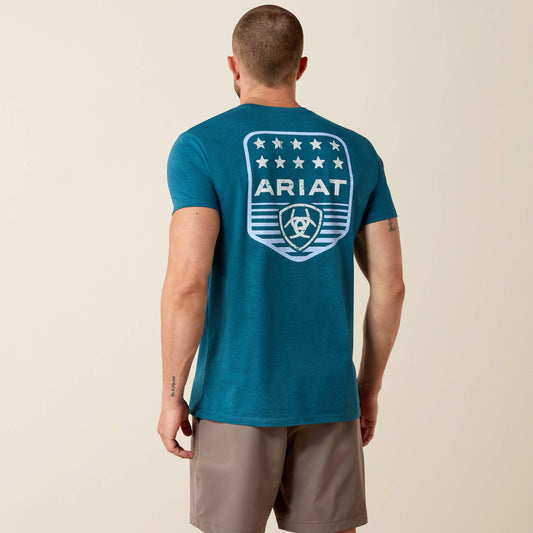 Ariat New | Men Ariat Stripe Patriotic Badge T-Shirt