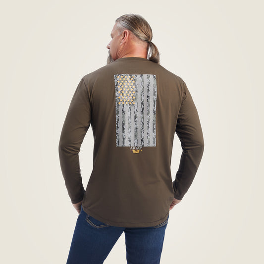 Ariat Popular | Men Rebar Workman Reflective Flag Graphic T-Shirt