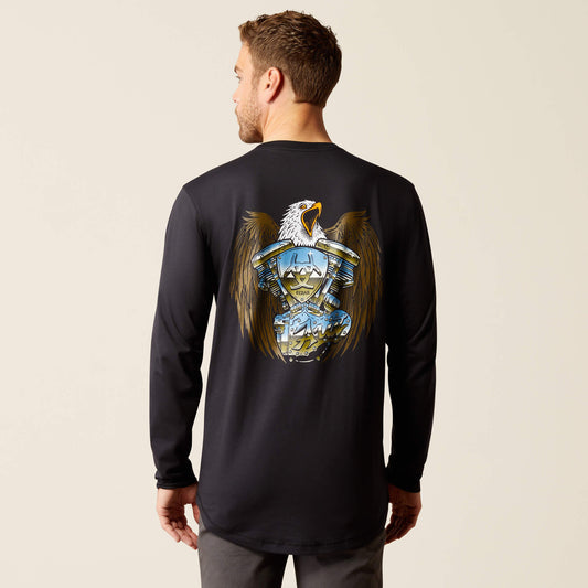 Ariat New | Men Rebar Workman Chrome Moto Eagle T-Shirt