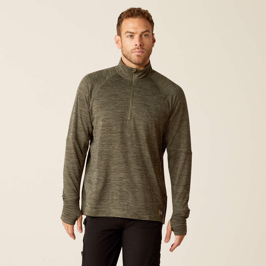 Ariat New | Men Rebar Gridwork Baselayer 1/4 Zip T-Shirt