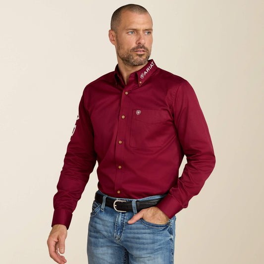Ariat Featured | Men Team Logo Twill Fitted Shirt