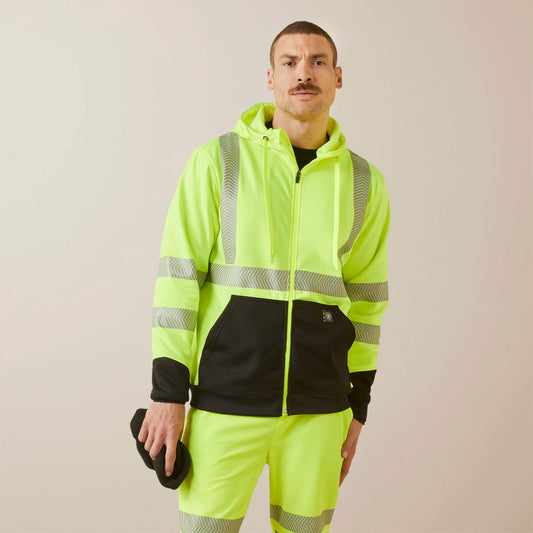 Ariat Popular | Men Rebar WorkTek Hi-Vis Full Zip Hoodie