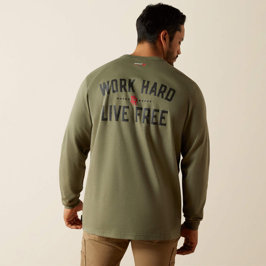 Ariat Exclusive | Men FR Work Hard Live Free T-Shirt