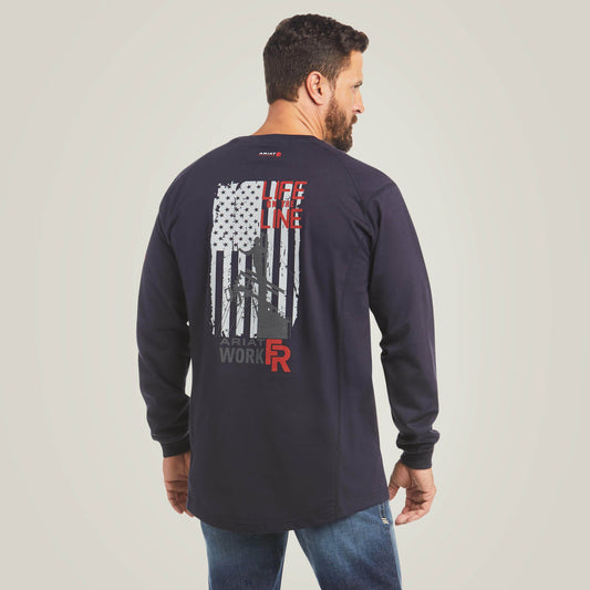 Ariat New | Men FR Air Life on the Line Graphic Top