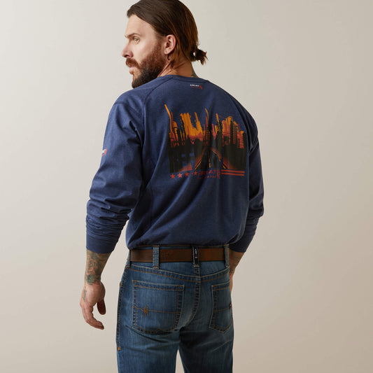 Ariat Exclusive | Men FR Air Refinery Row Graphic Henley Top